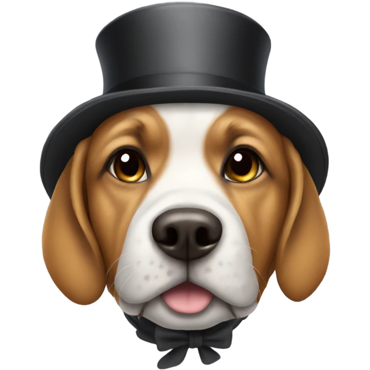 Dog wearing a hoodie with a top hat  emoji