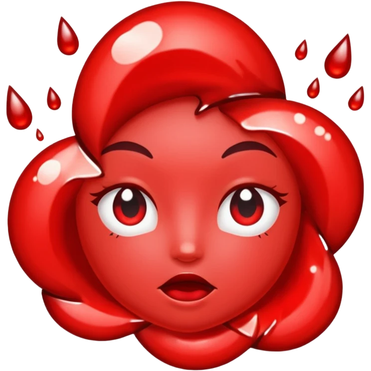 glitter red blood emoji