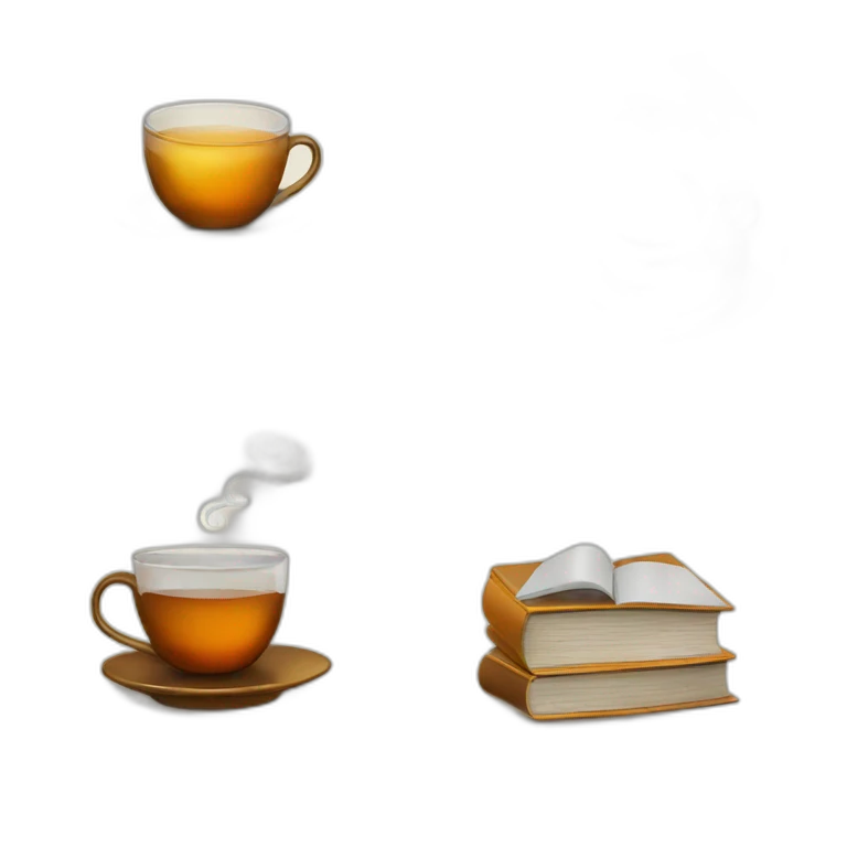 books and tea emoji
