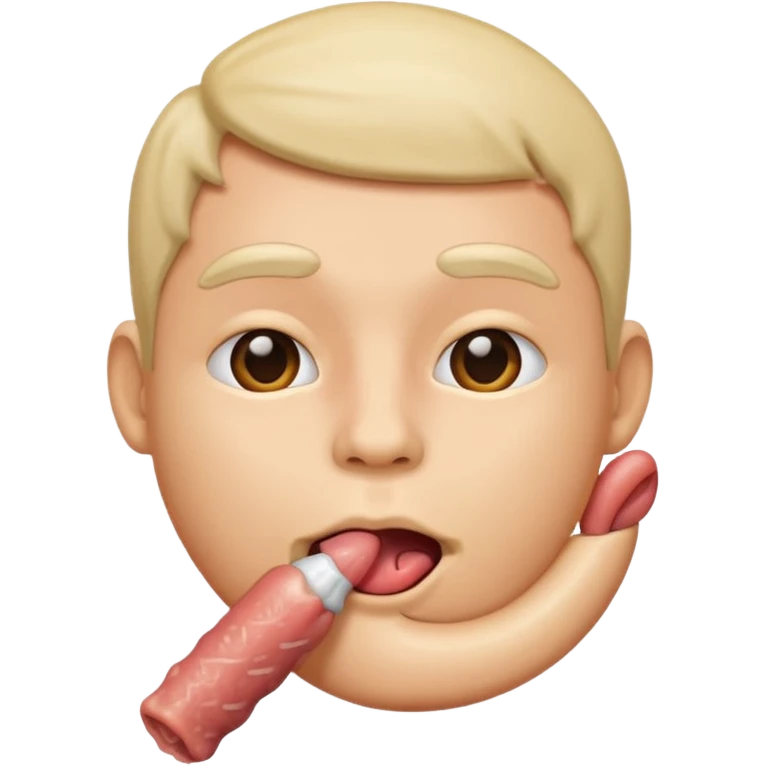 une bouche féminine qui lèche un sexe d'homme emoji