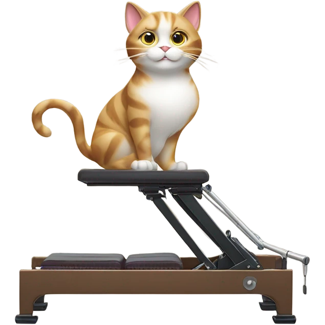 Cat doing pilates reformer emoji