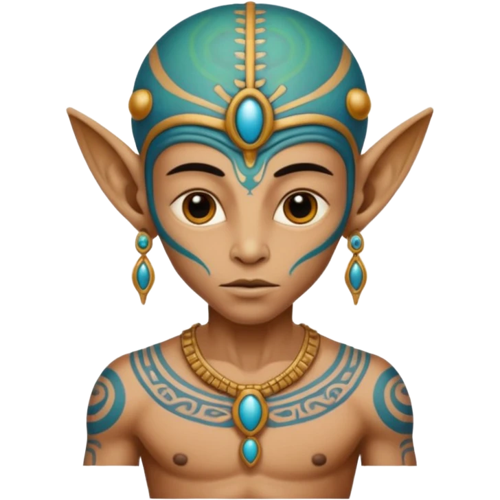 alien babylon ancient with tatooed emoji