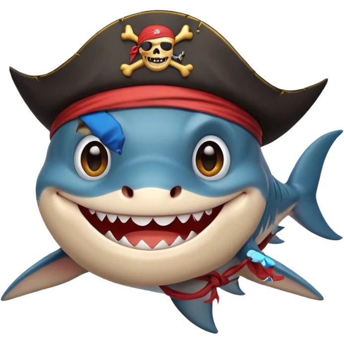 Пират-акула подмигивает emoji