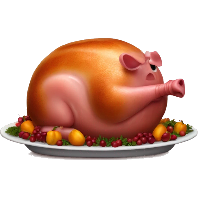 thanksgiving baked ham on a platter emoji