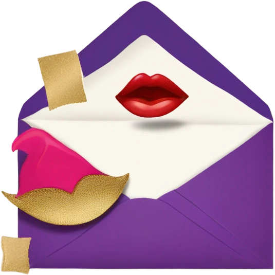 envelope with kiss stamp emoji