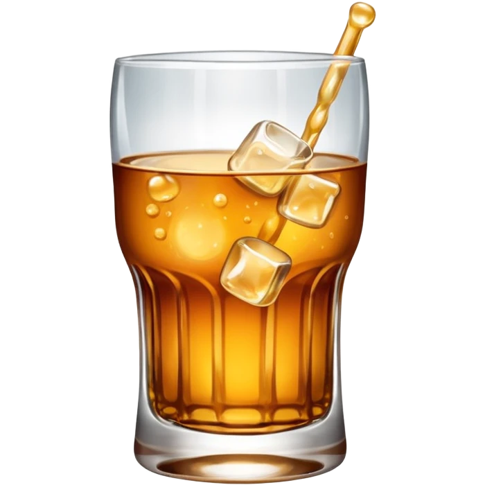 whiskey glass with fizzy beverage emoji