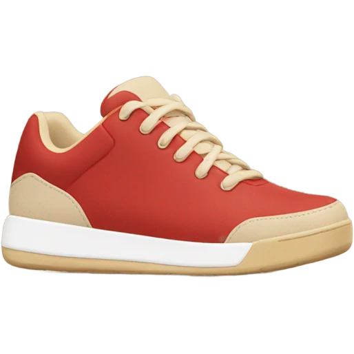 red and beige sneakers on feet emoji