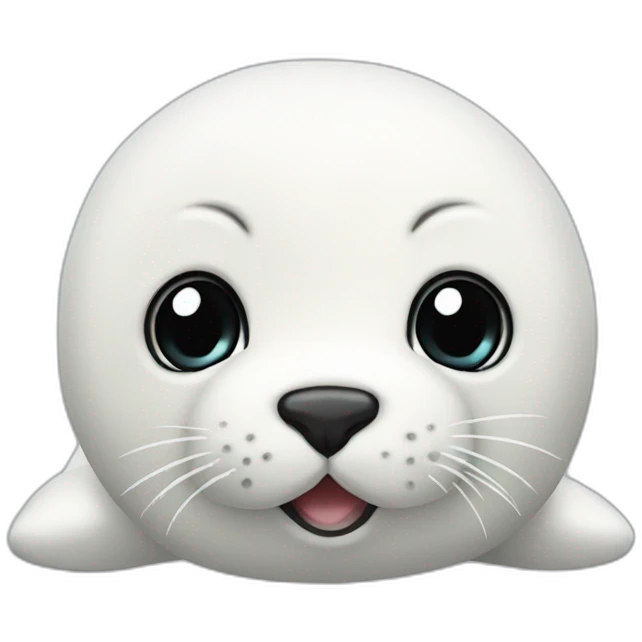 white baby seal plushie emoji