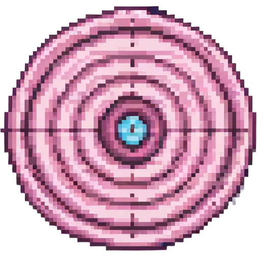 pink bullseye, pixel art style emoji