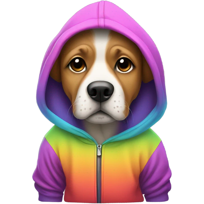 Dog wearing hoodie emoji