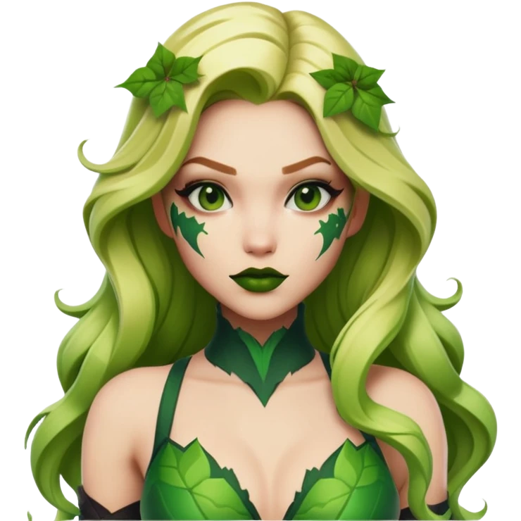 poison ivy fortnite skin with green lips and with blonde hair emoji