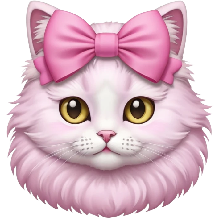 Cat wearing a pink bow emoji