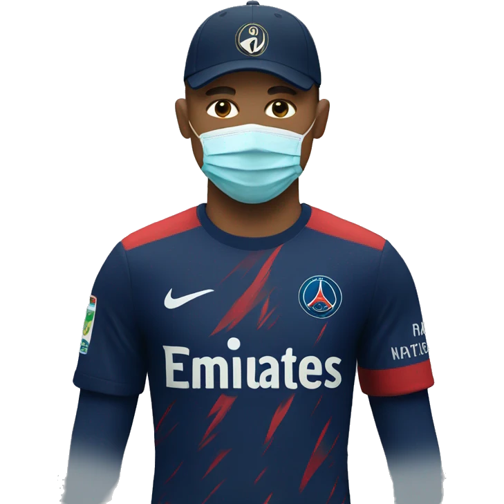 MBappe with a mask emoji