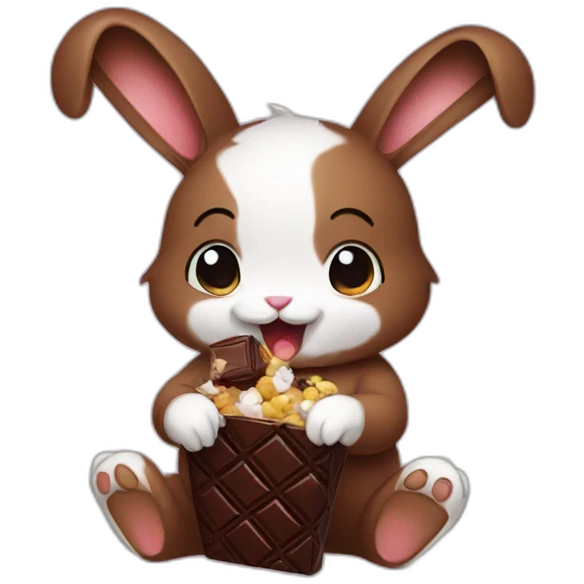 bunny eating chocolate emoji