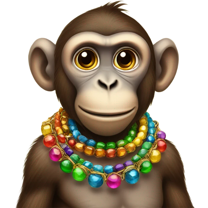 Monkey with necklaces on  emoji