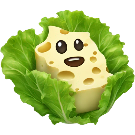 Lettuce made of cheese emoji