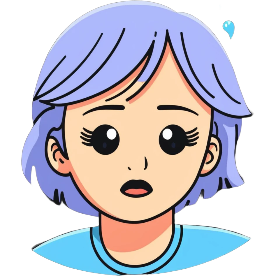 Sad woman crying with tears emoji