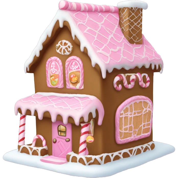 Pink Gingerbread house ￼ emoji