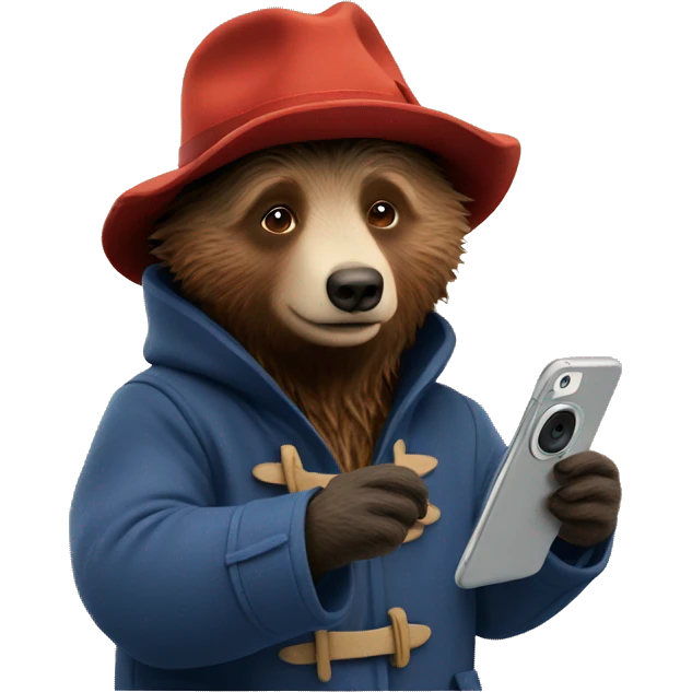 Paddington taking a selfie emoji