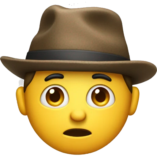 surprised person with hat with his back turned emoji