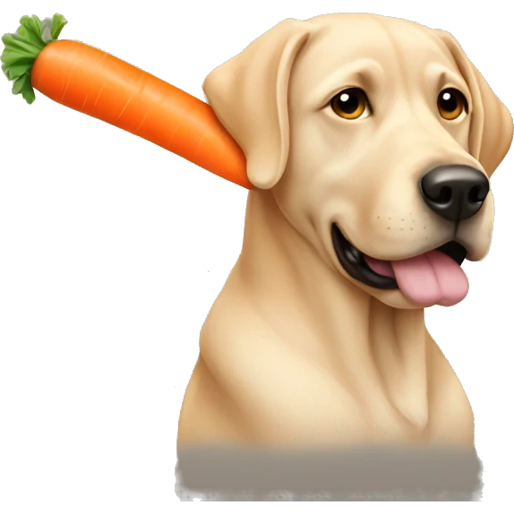 Lab eating a carrot emoji
