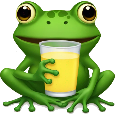 Frog drinking bobas  emoji