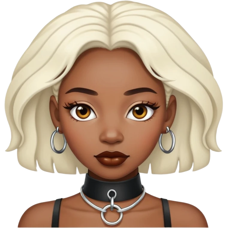 O ring choker black  woman  white-skin   emoji