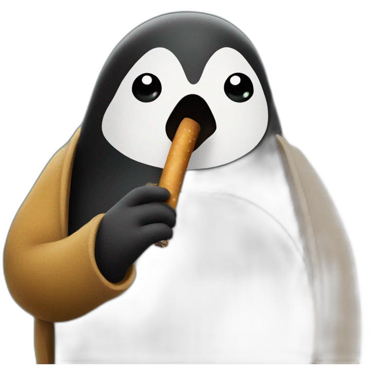 Un pingouin qui fume un cigare  emoji