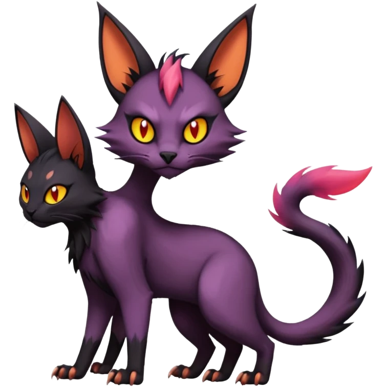 Black edgy Noivern-Noibat-Purloin-Torracat-Lykoi-Caracal-cat-Fakemon-fusion-hybrid-creature emoji