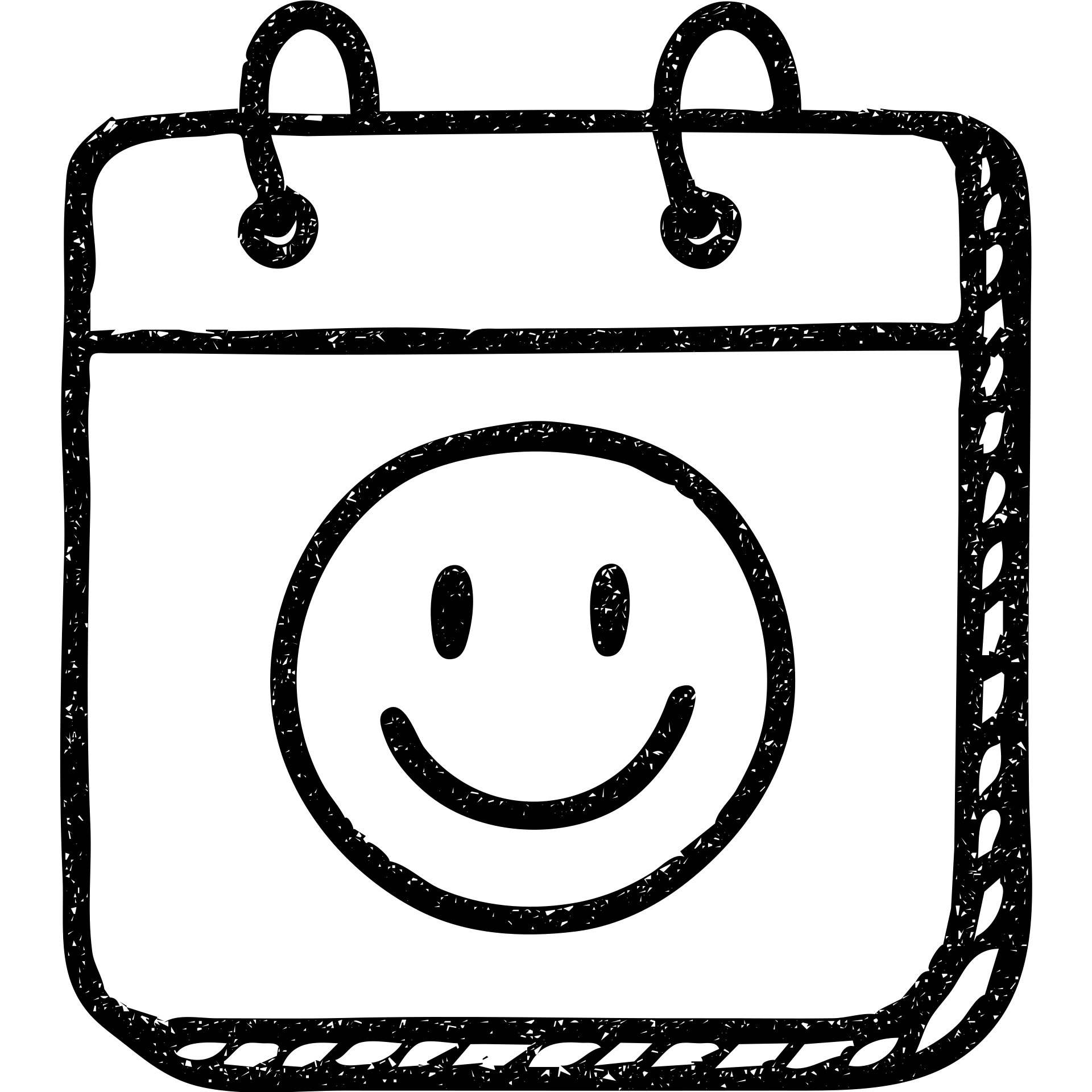 hand-drawn outlined icon logo for an open source self-hosted calendar app, inspired by Fantastical, playful calendar page emoji