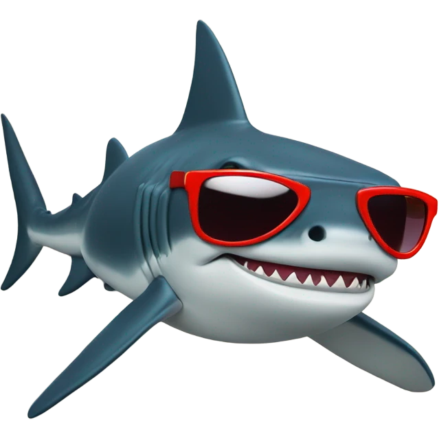 Hammerhead Shark wearing a Santa suit and black sunglasses  emoji