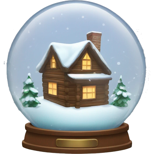Snowy cabin in a snow globe emoji