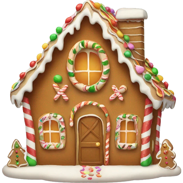 Cute gingerbread house emoji