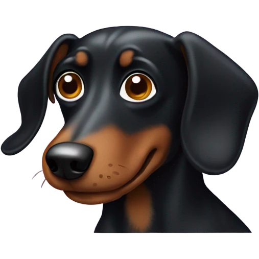 Black wiener dog with pointy ears  emoji