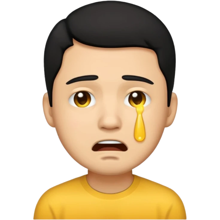 lightskin man with black hair emoji crying emoji