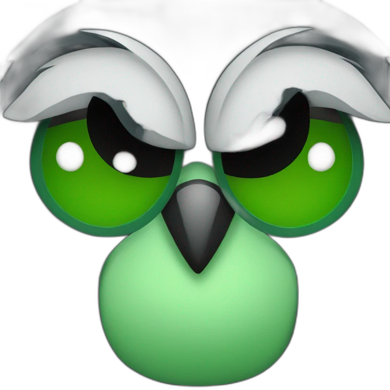 black and green owl facepalm emoji