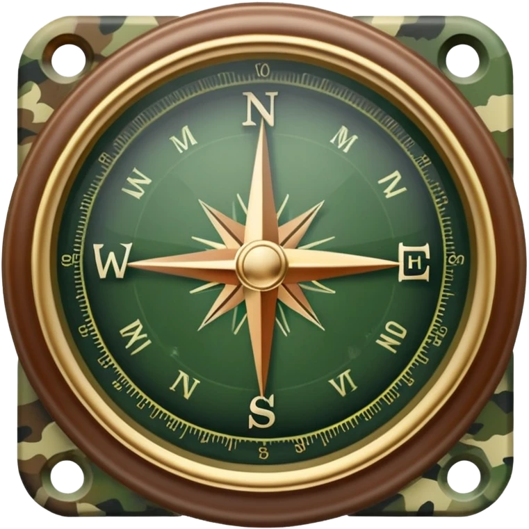 military compass with camouflage pattern emoji