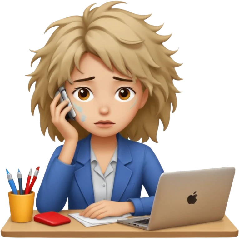 Girl tired in work  emoji