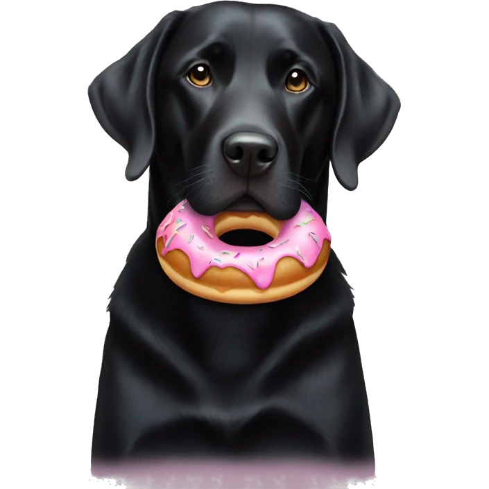 Black lab with donut emoji