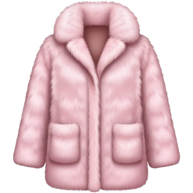 super realistic light pink fur coat isolated emoji
