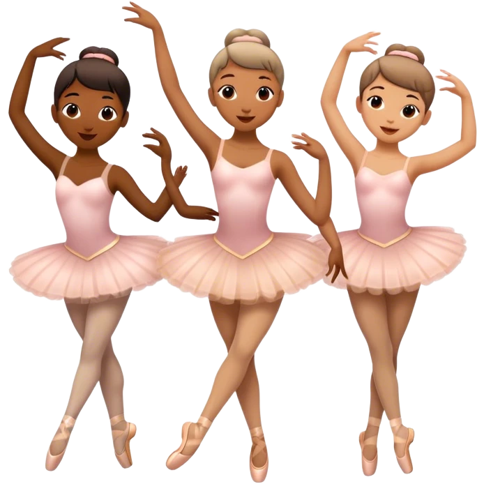 Three Ballerinas dancing. emoji