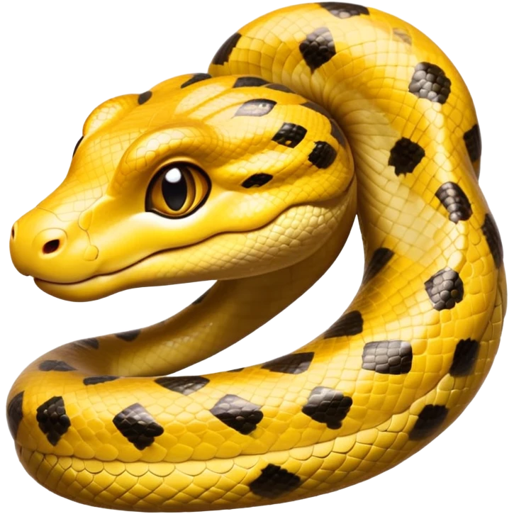 cinematic-cute-anaconda-portrait-emoji,-head-tilted-playfully-and-inquisitively,-with-a-sleek,-shimmering-body-adorned-with-detailed-scale-sriped patterns-and-round,-sparkling-eyes-full-of-wonder,-simplified-yet-irresistibly-adorable-features emoji