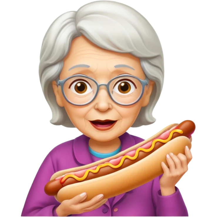 Grandma eating dog emoji