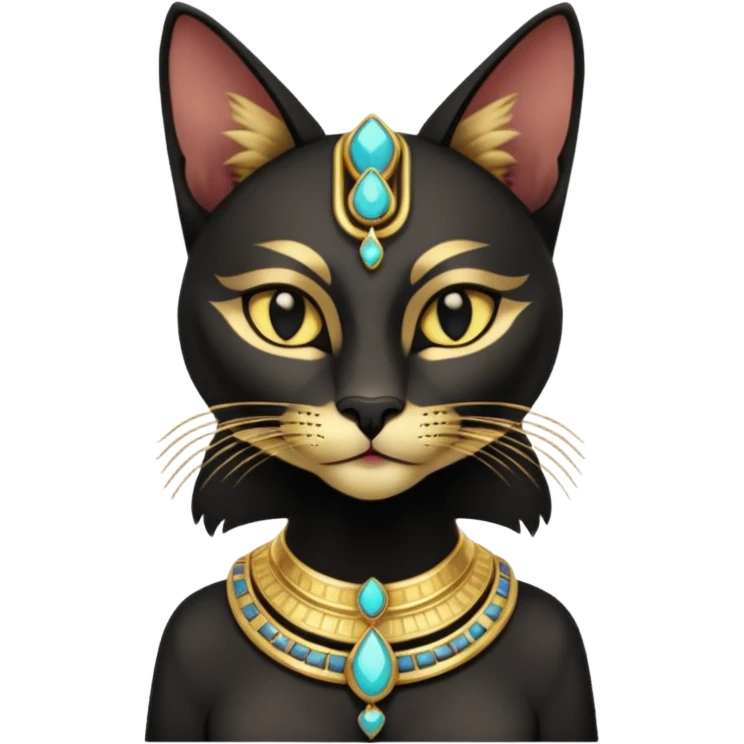 anthropomorphic black-furred Bastet  emoji