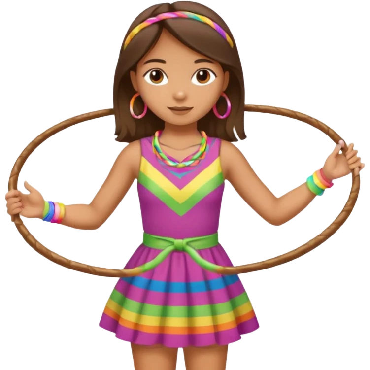 hula hoop at girl one arm emoji