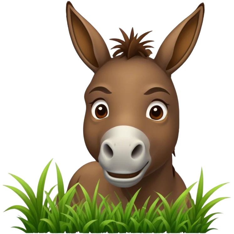 donkey, grass in mouth emoji