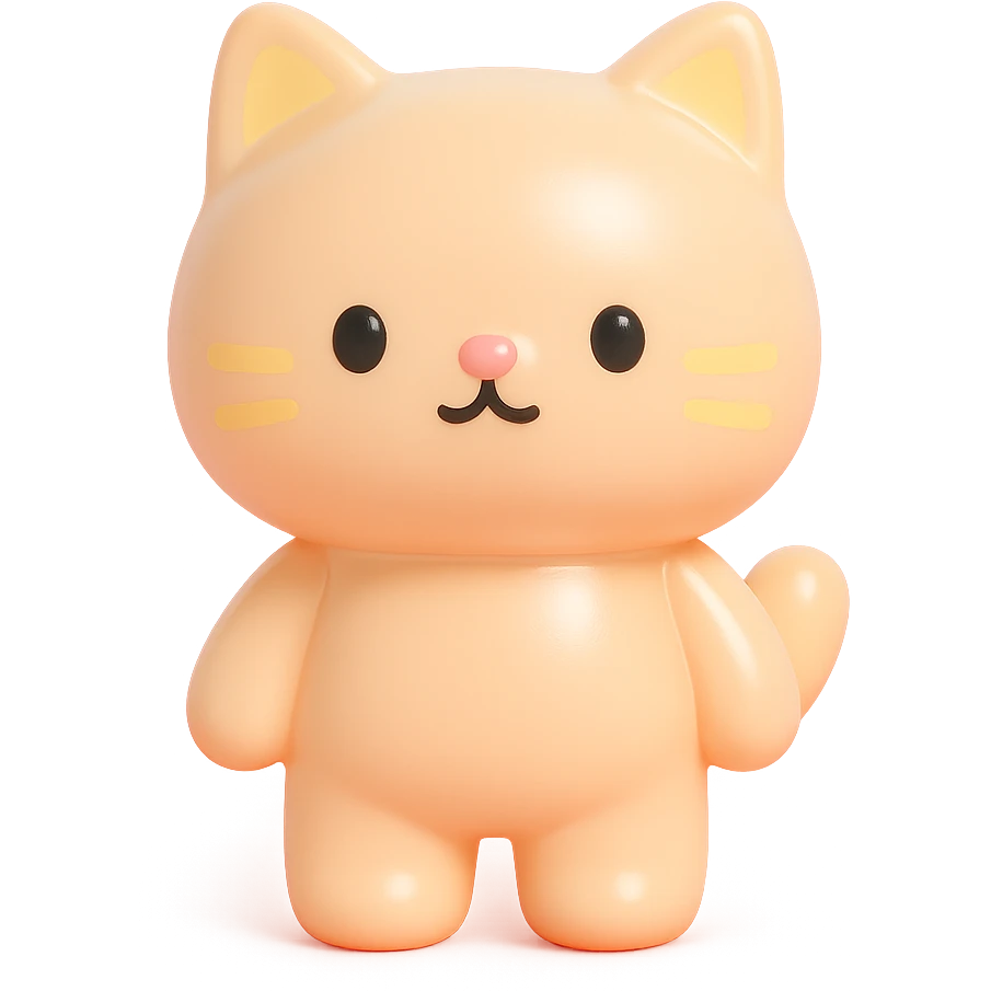 cute and simple cat character emoji
