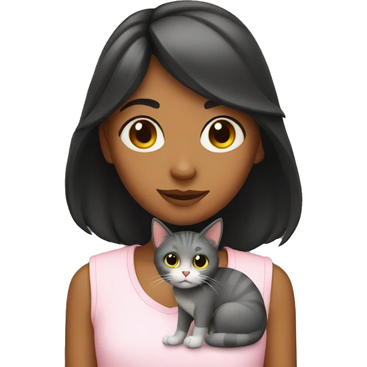Girl with a cat emoji