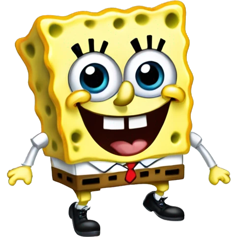 Cartoonish SpongeBob cute and happy SpongeBob SquarePants  emoji