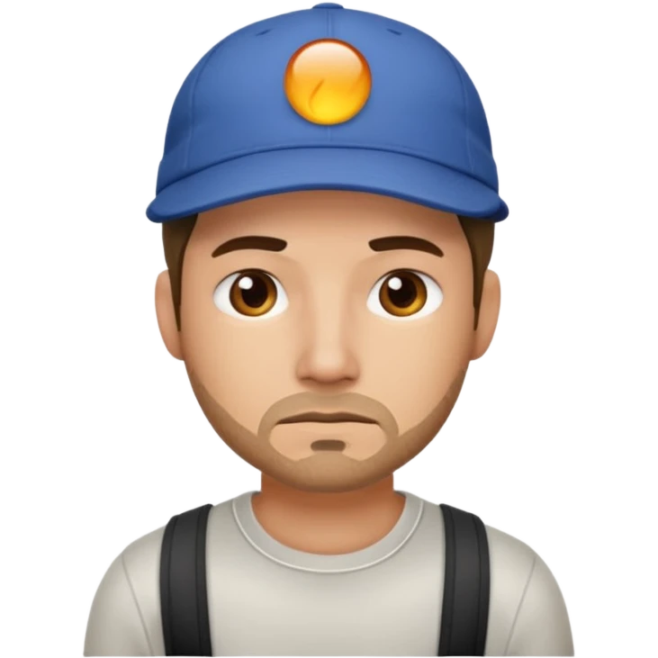 Tech developer going back to work after christmas holidays, looking tired and wearing a cap emoji